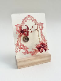 Image 2 of Spiderlily Lunar Red Mismatched Earrings