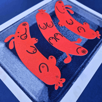 Image 1 of Hot Dog Riso Print