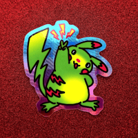 Image 1 of Bootleg Pikachu Holo Sticker
