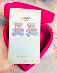 Purple  Teddy Bear Studs