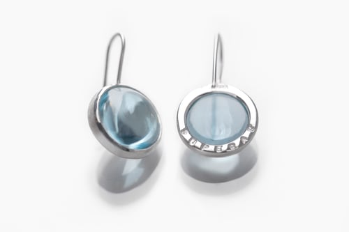 Image of "Celestial phenomena" silver earrings with blue topazes  · SUPERAE RES ·
