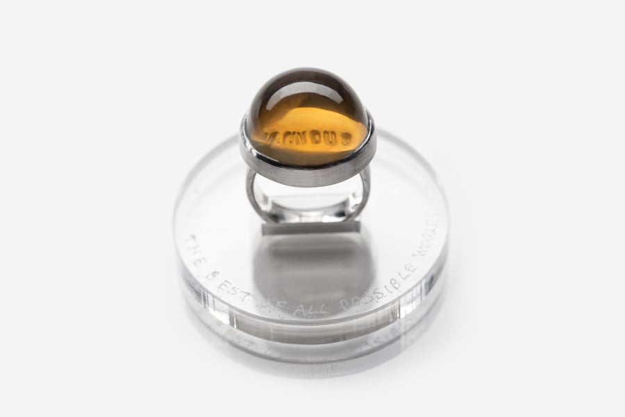 Image of "The best of all possible worlds" silver ring with citrine  · OPTIMUS MUNDUS ·