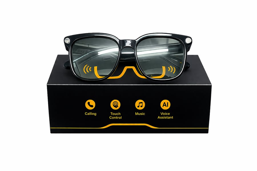 Image of Smart Glasses - Touch Control (Android 5.4+/ iOS 9.0+ Compatible) with Real-Time Translation