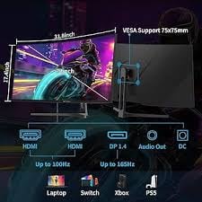 Image of Sansui 34" Gaming Monitor - HD Display, HDMI, 200Hz, Frameless Design