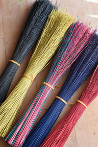 Image 1 of Dyed coloured broomcorn fibre, Sorghum hurl for crafting, brush and broom making