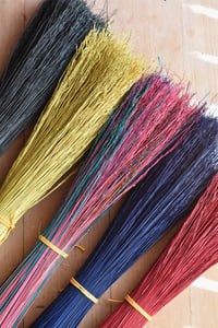 Image 2 of Dyed coloured broomcorn fibre, Sorghum hurl for crafting, brush and broom making