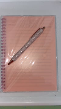 Pink A5 notebook with rhinestone pen & wrap