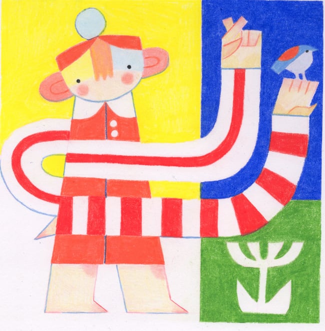 SALE! "keep the peace" Original colored pencil drawing on paper (*plus* bonus art book!) 