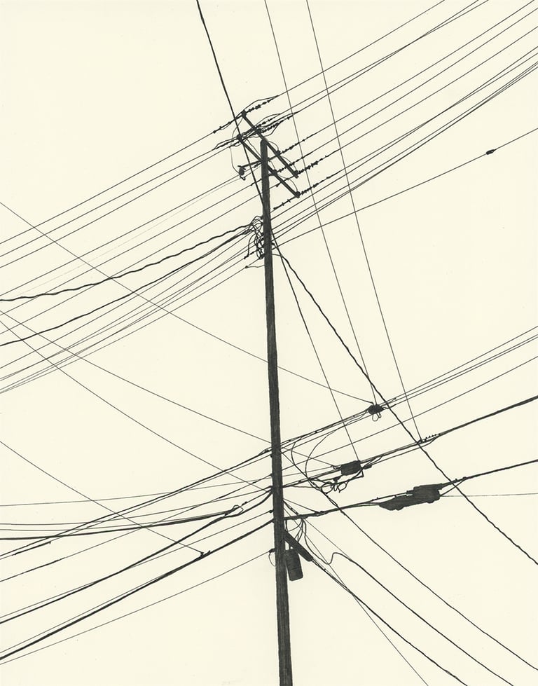 Power Lines Drawing #136 (Ypsilanti, MI) - ORIGINAL DRAWING
