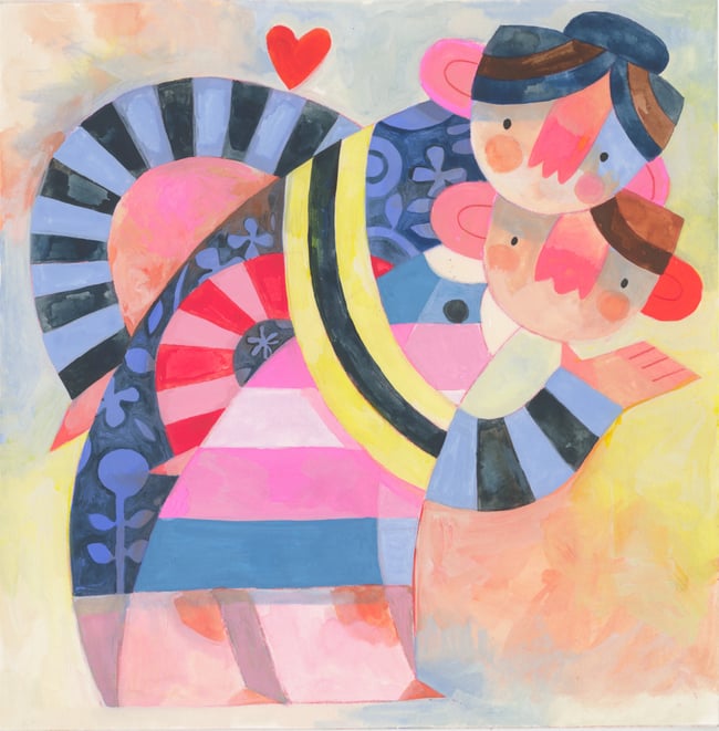 SALE! "MAMA BEAR" Original gouache painting on paper (*plus* bonus art book!) 
