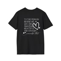 Image 4 of  T-Shirt — "You Are ENOUGH" Minimal Heart Pocket Tee