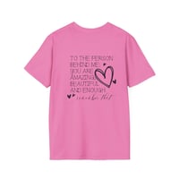 Image 6 of  T-Shirt — "You Are ENOUGH" Minimal Heart Pocket Tee