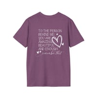Image 7 of  T-Shirt — "You Are ENOUGH" Minimal Heart Pocket Tee