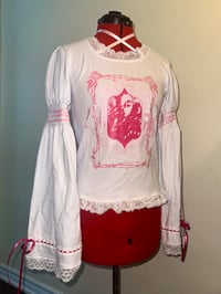 Image 1 of ryonai white x pink long sleeve cutsew