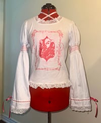 Image 2 of ryonai white x pink long sleeve cutsew