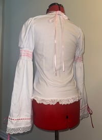 Image 3 of ryonai white x pink long sleeve cutsew