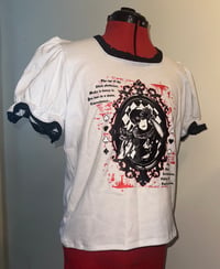 Image 1 of (plus size) közi white x black short sleeve cutsew