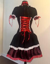 Image 4 of közi black x red leopard cutsew OP w/ choker