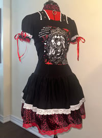 Image 2 of közi black x red leopard cutsew OP w/ choker