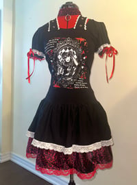 Image 1 of közi black x red leopard cutsew OP w/ choker