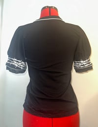 Image 3 of ryonai black x white zipper short sleeve cutsew