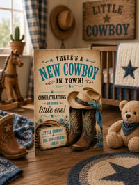 Rustic New Baby Cowboy Card