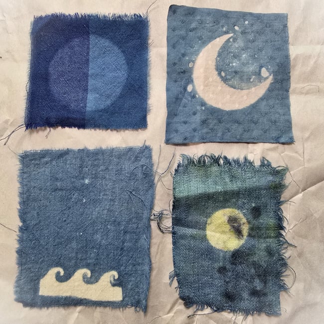 Four Loose Dyed patches