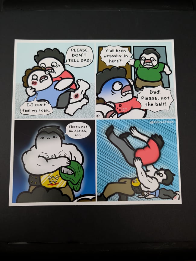 WRASSLIN' DAD COMIC PRINT