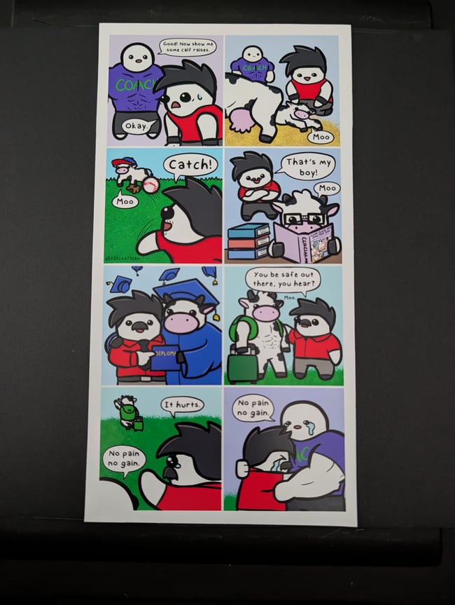 CALF RAISES COMIC PRINT