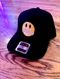 Black and Yellow Smiley Face Hat 