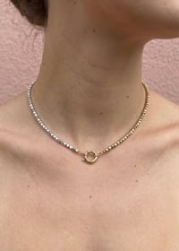 Image 1 of Mixed metals necklace with sailor clasp