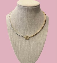Image 2 of Mixed metals necklace with sailor clasp