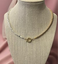 Image 3 of Mixed metals necklace with sailor clasp