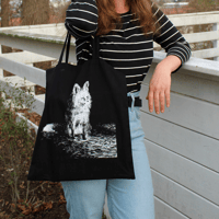 Image 2 of Pensive Fox Tote Bag
