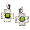 Silver and Gaspeite Cross Earrings