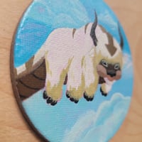 Image 2 of Small Flying Bison Gouache Painting on Magnetic Canvas 