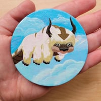 Image 3 of Small Flying Bison Gouache Painting on Magnetic Canvas 