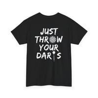 Image 1 of Just Throw Your Darts T‑Shirt – Dartboard Graphic Tee for Dart Players & League Nights