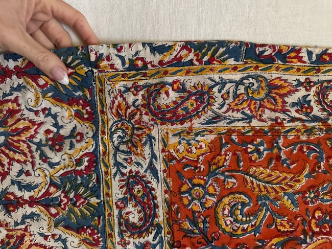 late 60s Indian hand block printed cotton maxi dress