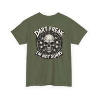 Image 3 of Dart Freak I’m Not Sorry Shirt – Skull Dartboard Graphic Tee for Dart Players