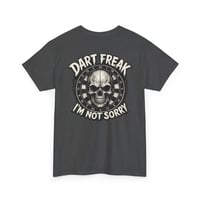 Image 4 of Dart Freak I’m Not Sorry Shirt – Skull Dartboard Graphic Tee for Dart Players