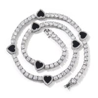 Image 1 of Icy Hearts Tennis Necklace