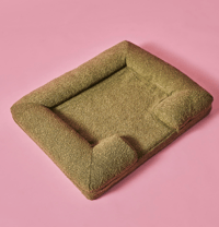 Image 1 of Olive Boucle Dog Bed