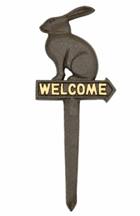 Welcome Hare Garden Stake