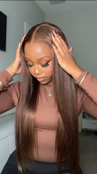 Image 2 of Glueless 13x4 brown straight wig 24 in. 