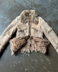 Image 8 of BEIGE PATCHWORK LEATHER JACKET