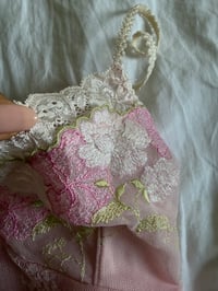 Image 5 of Vintage Y2k pink babydoll style fairy mini dress with sparkly embroidered bust 