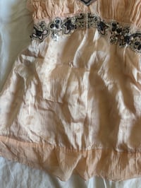 Image 6 of Vintage Y2K peachy pink silk cami with sequin bust detail 