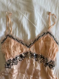 Image 7 of Vintage Y2K peachy pink silk cami with sequin bust detail 