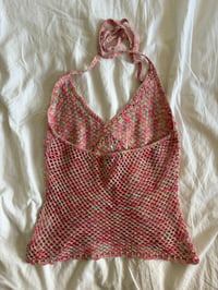 Image 3 of Vintage Y2K 2005 Jane Norman pink crochet halter neck cami